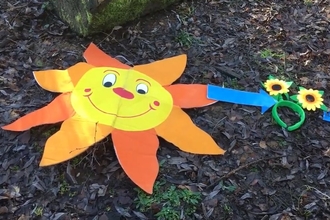 Diagram of the sun and plant part of the food chain