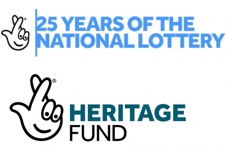 National Lottery 25 yrs and Heritage Fund logos