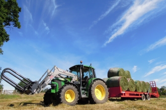 Dunchurch Meadow Tractor with bales Karl Curtis