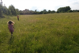 Children exploring Taskers Meadow Vicky Page