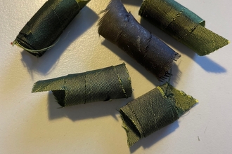 Green Fabric beads