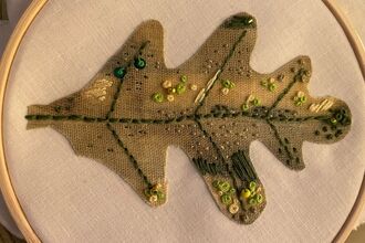 Embroidered Oak leaf 