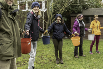 Trust volunteers working as a team