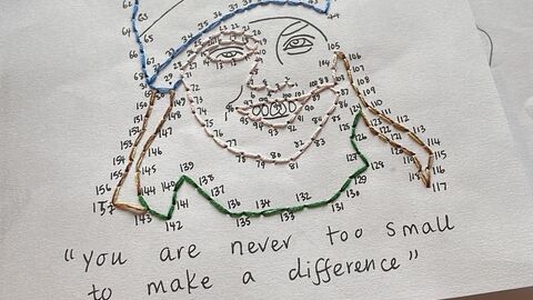 Stitched image of Greta Thunberg