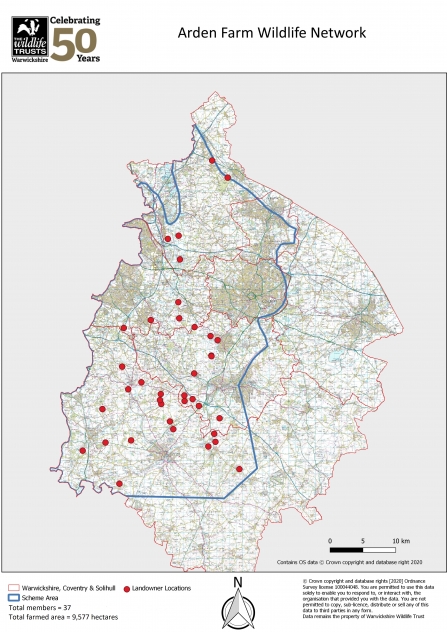Arden Farm Wildlife Network Member Map April 2020