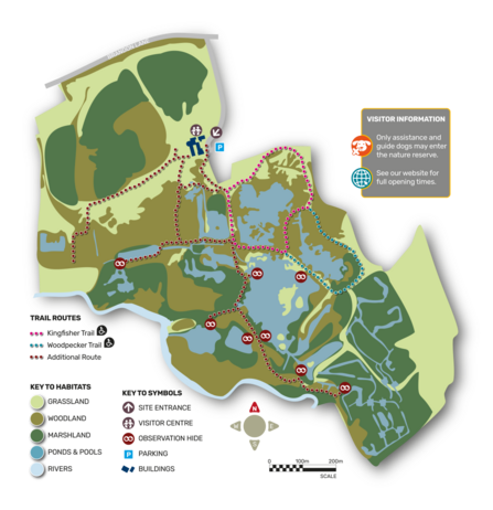 A map of Brandon Marsh Nature Reserve