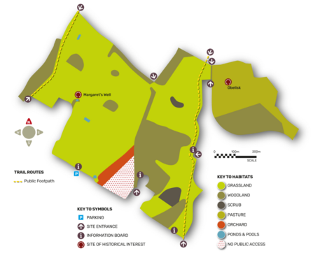 A map of Welcombe Hills