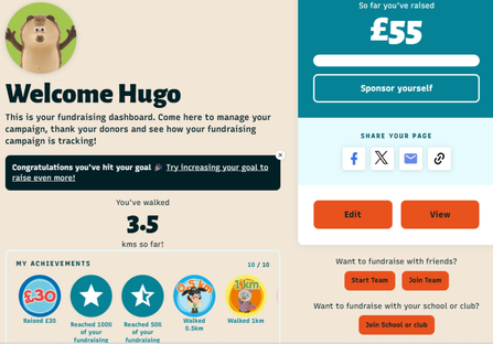 Fundraising dashboard