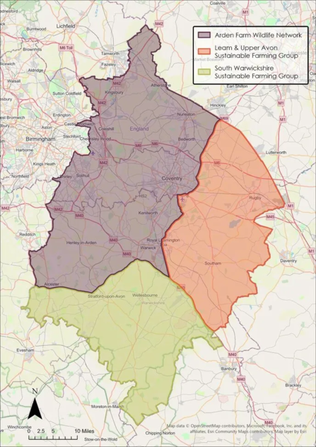 Warwickshire Sustainable Farming Groups Map