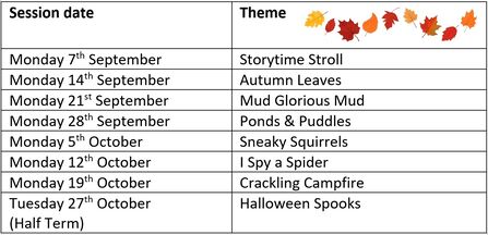 Nature Tots Autumn 2026 Themes