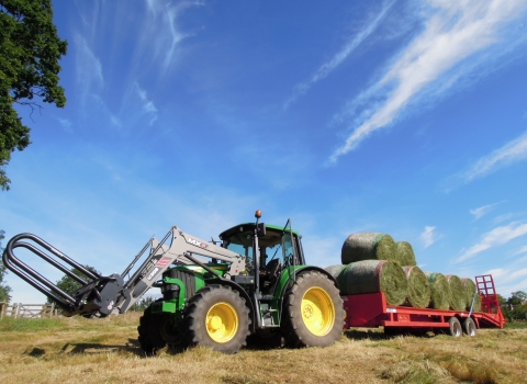 Dunchurch Meadow Tractor with bales Karl Curtis