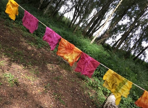 Bunting made with natural dyes