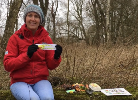 Education manager Vicky with an outdoor craft