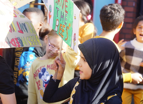 Edgewick Community Primary School Bee Protest