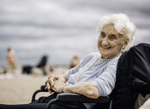 Senior lady in a wheelchair