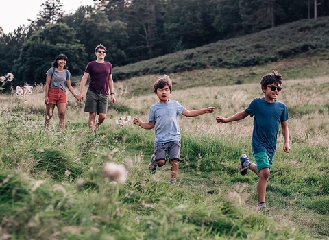 Family membership holders enjoying a Wildlife Trust nature reserve 